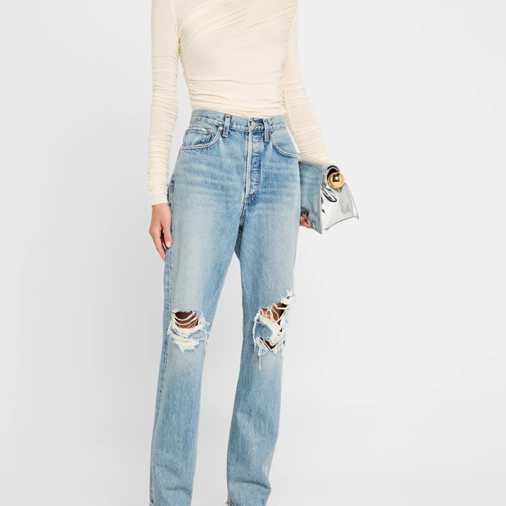 AGOLDE Kelly Distressed Straight Jeans